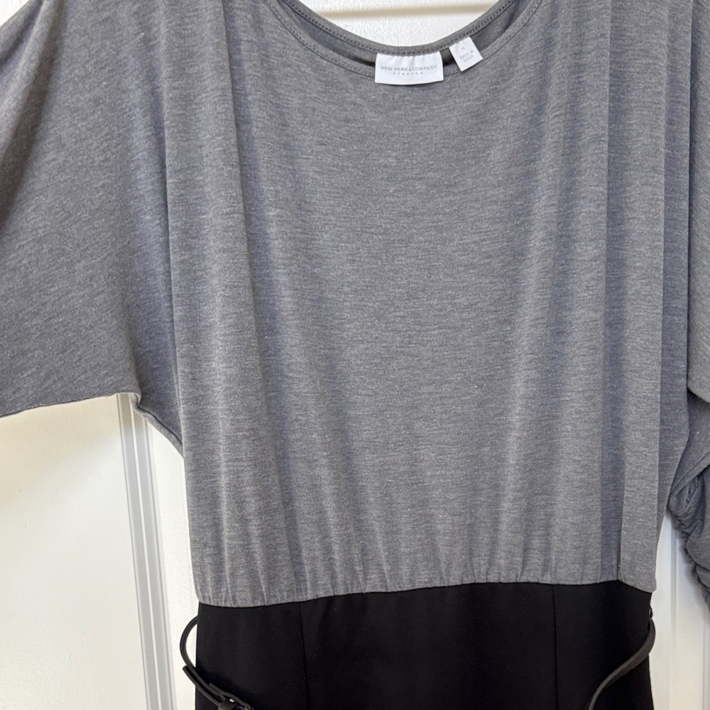 New York & Company Gray and Black Long Sleeve Dress - Picture 4 of 5